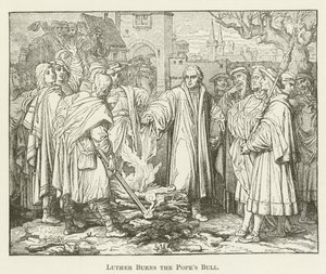 Luther brûle la bulle papale - English School
