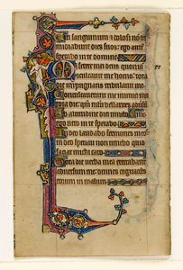 Un musicien nu, décoration marginale du Psautier de Macclesfield, Usage de Sarum, East Anglia, vers 1330