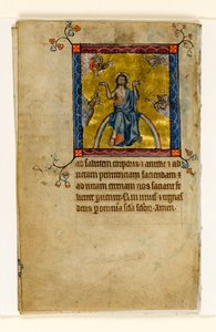 Christ en jugement, miniature du Psautier de Macclesfield, Usage de Sarum, East Anglia, vers 1330 - English School