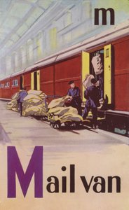 M, Fourgon postal (lithographie en couleur)