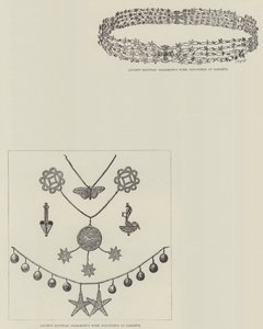 Les découvertes de M de Morgan à Dahshur (gravure) - English School