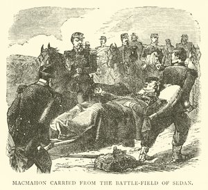Macmahon transporté du champ de bataille de Sedan, septembre 1870 - English School