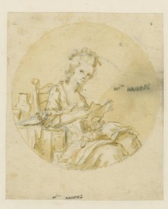 Madame Handel, milieu du XIXe siècle (encre et lavis sur papier) - English School