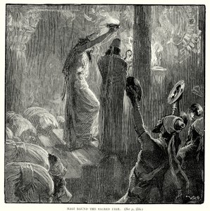 Mages autour du feu sacré (gravure) - English School