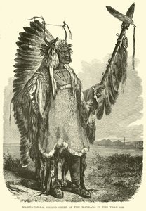 Mah-to-toh-pa, deuxième chef des Mandans en 1883 - English School