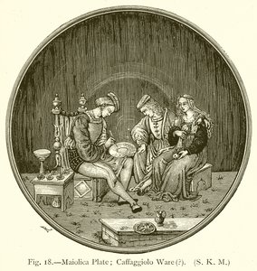 Assiette en maiolica; Céramique de Caffaggiolo
