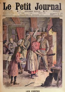 Faire des crêpes, illustration de Le Petit Journal, 26 février 1911