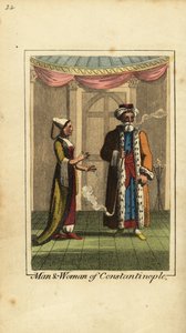 Homme et femme de Constantinople, Empire ottoman - English School