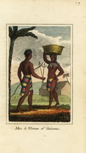 Homme et femme de Guyane, Amérique du Sud - English School