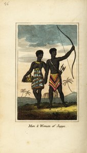 Homme et femme de Jagga, des royaumes de Monoemugi et Caffraria, Afrique - English School