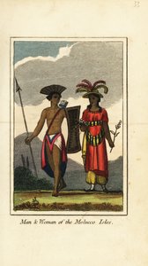 Homme et femme des îles Moluques - English School
