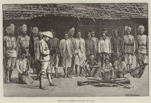 Prisonniers de Manipur capturés à Palel (gravure) - English School