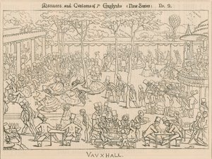 Mœurs et coutumes des Anglais; jardins de Vauxhall, Londres - English School