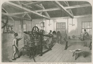 Fabrication du câble sous-marin atlantique aux travaux de Glass Elliott et Co., East Greenwich - English School
