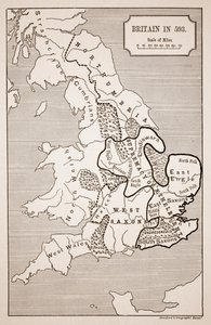 Carte de la Grande-Bretagne en 593, imprimée par Stanfords Geographical Establishment - English School