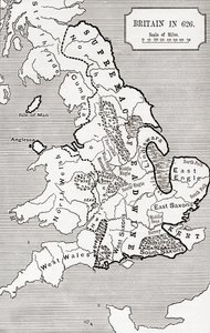 Carte de la Grande-Bretagne en 626, du Royaume de Northumbrie de 588 à 685 dans 