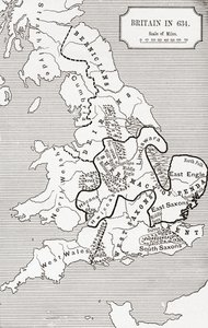 Carte de la Grande-Bretagne en 634, du Royaume de Northumbrie 588 à 685 dans 