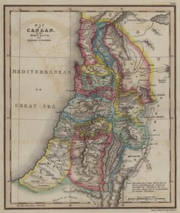 Carte de Canaan de la Terre Sainte à des fins générales - English School