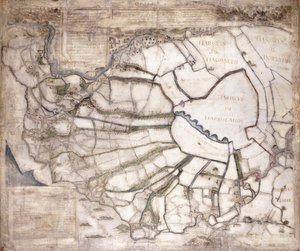 Carte des sept communes marécageuses, après 1581 - English School