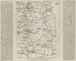 Carte du col de Shipka sur les Balkans - English School