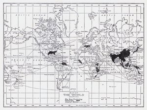 Carte du monde montrant les pays producteurs de riz - English School