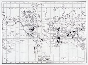 Carte du monde montrant les pays producteurs de tabac - English School