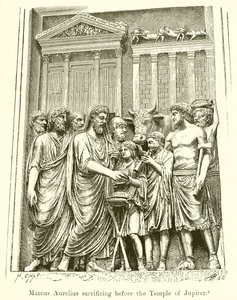 Marc Aurèle sacrifiant devant le Temple de Jupiter - English School