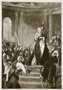 Maria Theresa et le Parlement hongrois (illustration de Cassells Illustrated History of England) - English School