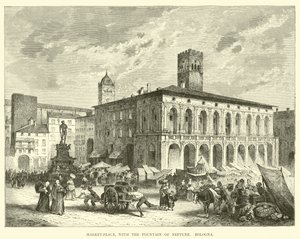 Place du marché, avec la fontaine de Neptune, Bologne - English School