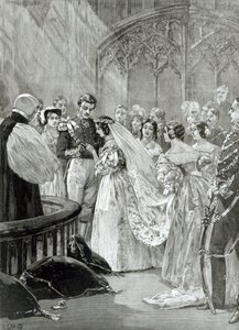 Mariage de la Reine Victoria (1819-1901) et du Prince Albert (1819-61) au Palais St. James le 10 février 1840, publié en 1887 - English School