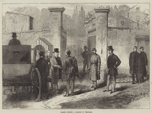 Le maréchal Bazaine prisonnier à Versailles (gravure) - English School