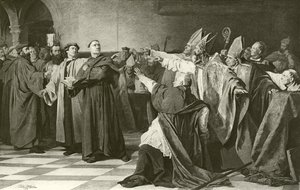 Martin Luther devant le Conseil de Worms (gravure) - English School
