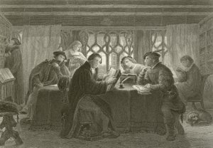 Martin Luther lisant la Bible - English School