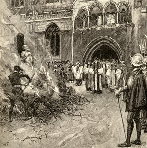 Martyr de John Hooper (c.1495-1555) à Gloucester - English School