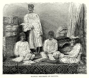 Marchands marwari de Calcutta (gravure) - English School
