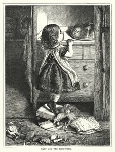 Marie et le couvercle de plat (gravure) - English School