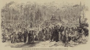 Festival du 1er mai dans la forêt de Sokolniki, près de Moscou (gravure) - English School
