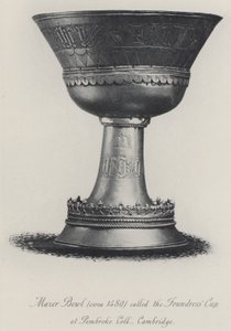 Bol Mazer (vers 1480) appelé la Coupe de la Fondatrice au Pembroke College Cambridge (gravure) - English School