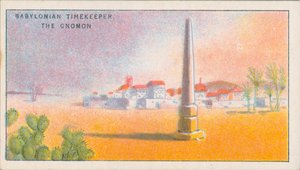 Mesure du temps : le gnomon (lithographie couleur) - English School