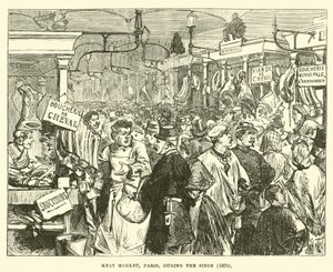 Marché de la viande, Paris, pendant le siège, 1870