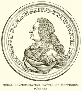 Médaille commémorant la bataille de Dettingen. (Avers)