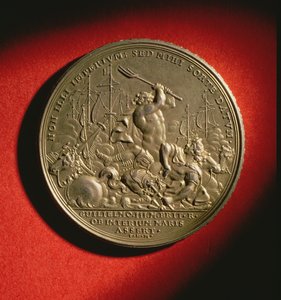 Médaille commémorant la bataille de La Hogue en 1692 - English School