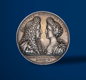 Médaille commémorant le couronnement de Guillaume et Marie, 1689 (avers) - English School