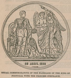 Médaille commémorative du mariage du roi du Portugal avec la princesse Stéphanie - English School