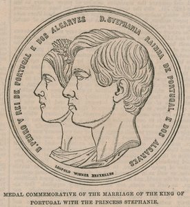 Médaille commémorative du mariage du roi du Portugal avec la princesse Stéphanie - English School