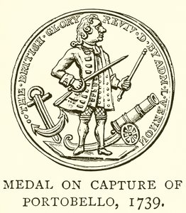 Médaille sur la capture de Portobello, 1739 - English School