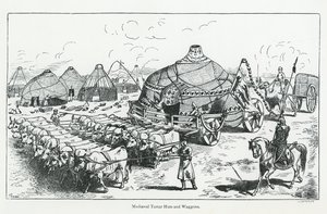 Huttes et chariots tartares médiévaux