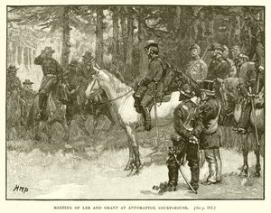 Rencontre de Lee et Grant à Appomattox Court-House - English School