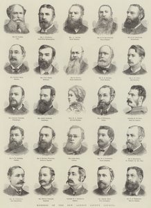 Membres du nouveau conseil du comté de Londres (gravure) - English School