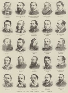 Membres du nouveau conseil du comté de Londres (gravure) - English School